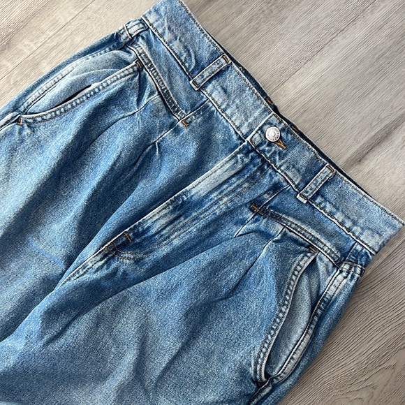 GRLFRND Morgan High Rise Pleated Wide Leg Jeans 100% Cotton Size 28 - Picture 7 of 10